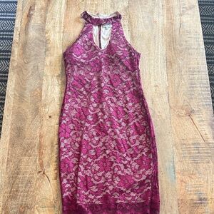 Emerald Sundae Backless Lace Dress - Burgundy